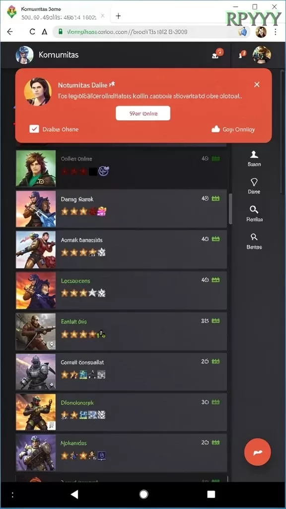 Cuplikan layar WWGSLOT — menu navigasi